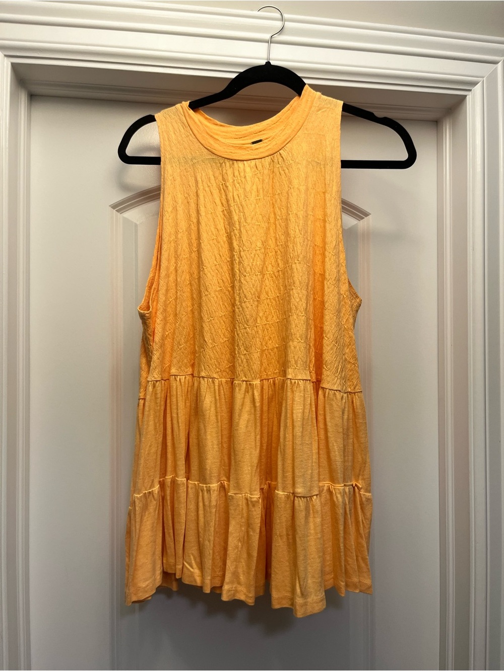 Free People Sleeveless Tiered Tank in Sunshine Yellow